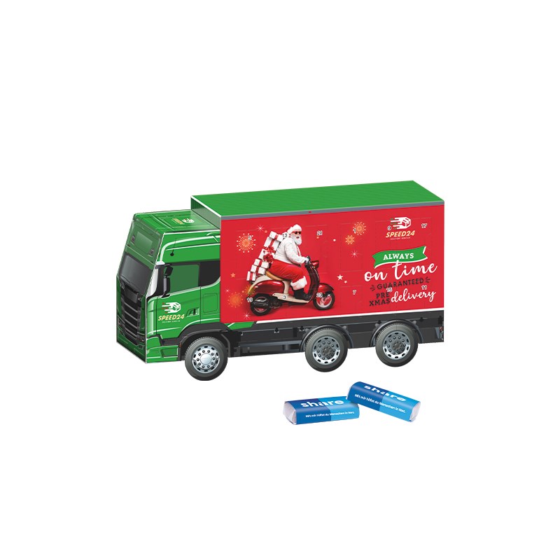 Adventskalender LKW, share Schokotäfelchen